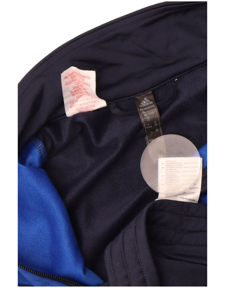 Спортивный костюм ADIDAS для мальчиков, верхняя куртка 14–15 лет, темно-синий с цветными блоками