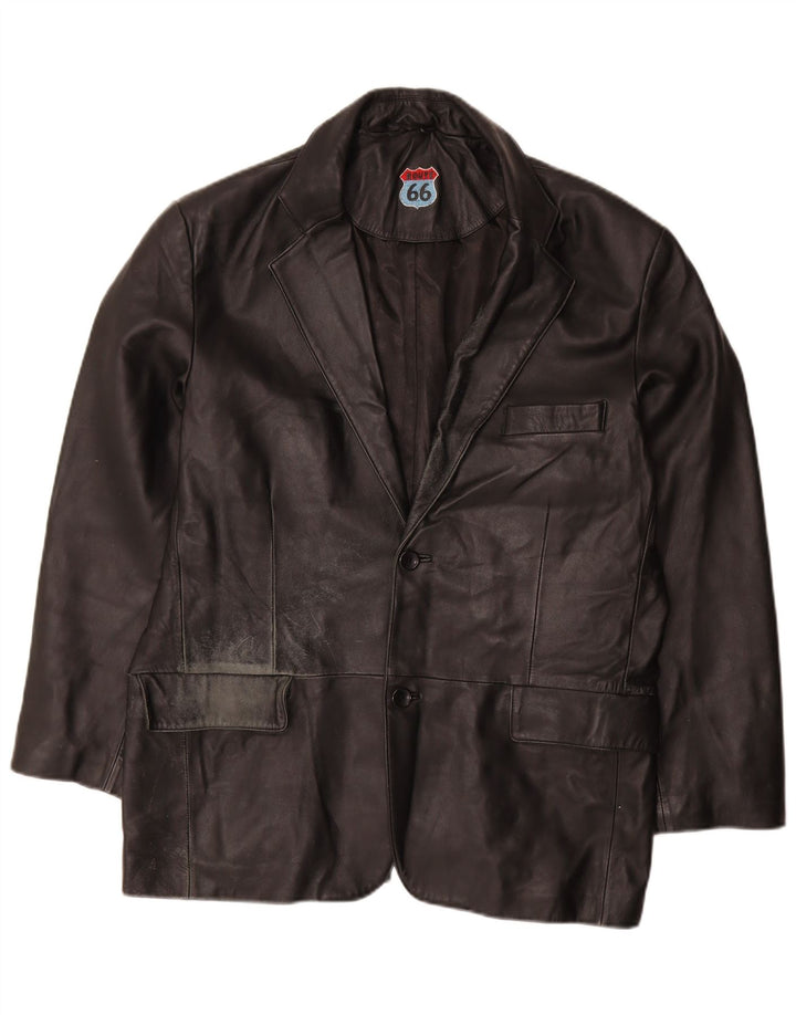 Мужская кожаная куртка Route 66 UK 40, большая черная кожа