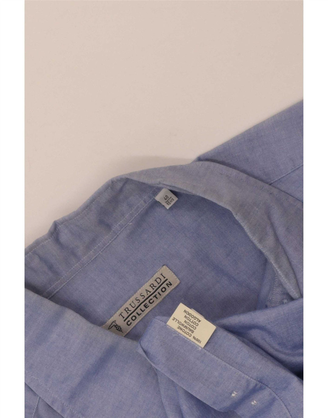 Мужская рубашка Trussardi Jeans, размер 40 15 1/2, средний синий хлопок