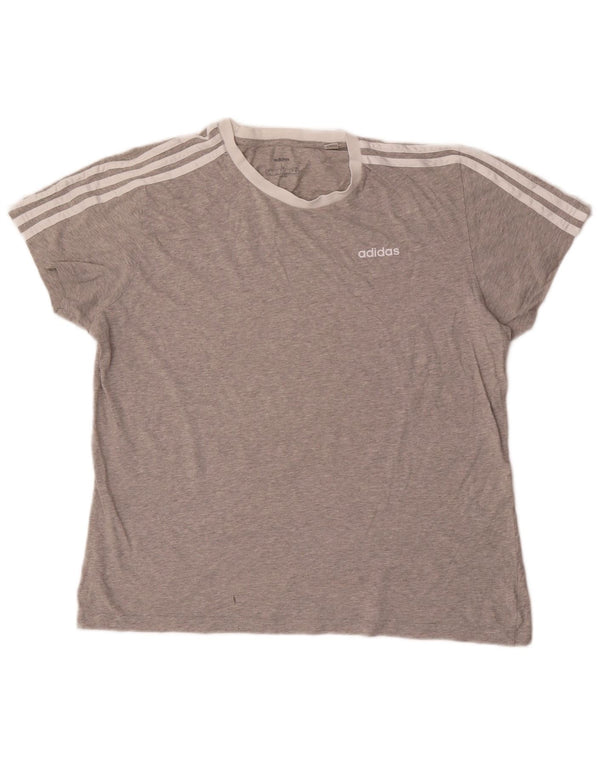 Женская футболка Adidas Top UK 16/18, большой серый хлопок с крапинками