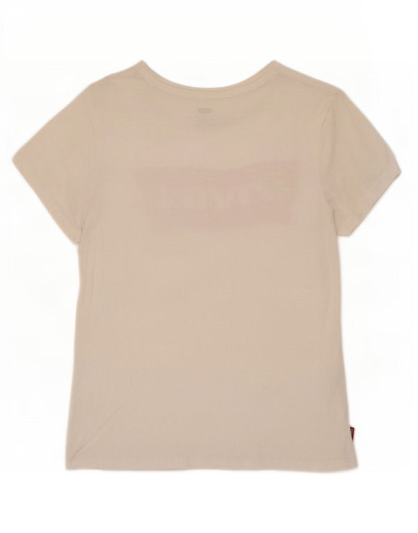 Женская футболка с рисунком Levi's Top UK 10, маленькая, белый хлопок