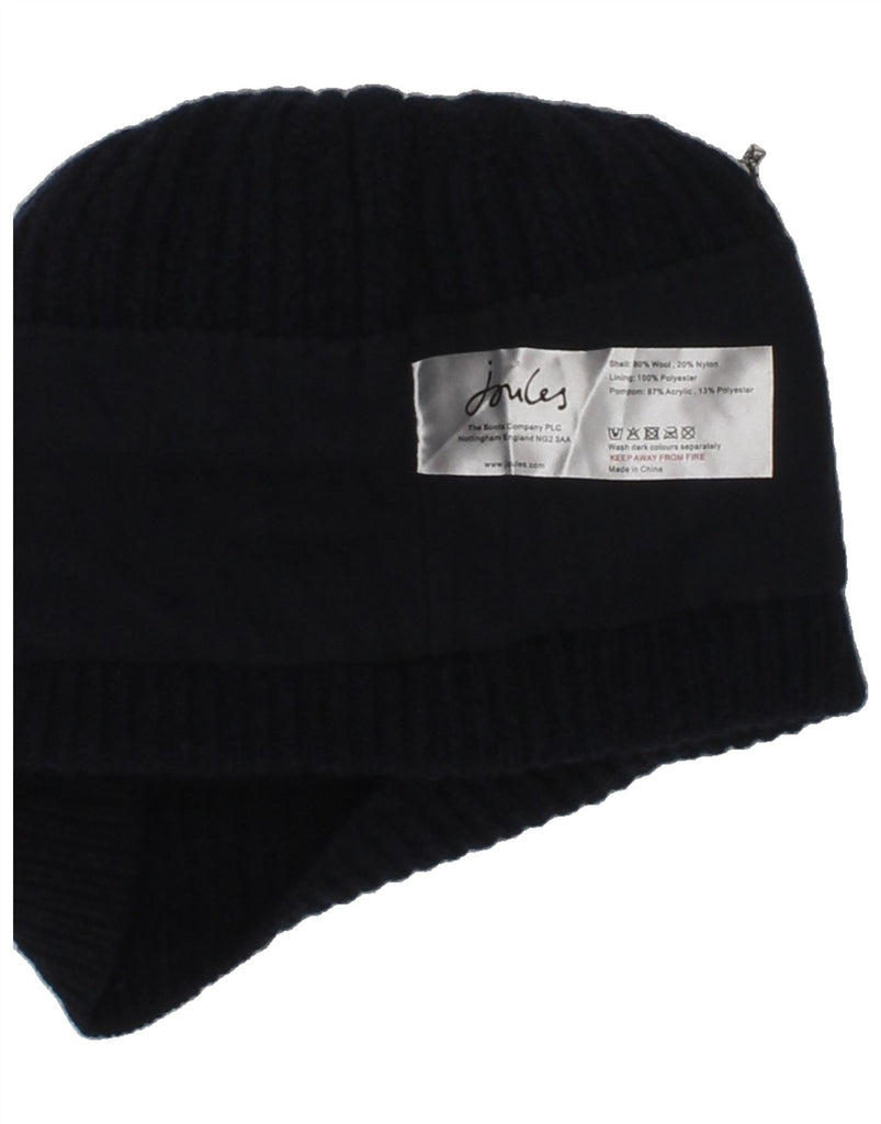 JOULES Girls Bobble Hat One Size Navy Blue Wool Vintage Joules and Second-Hand Joules from Messina Hembry 