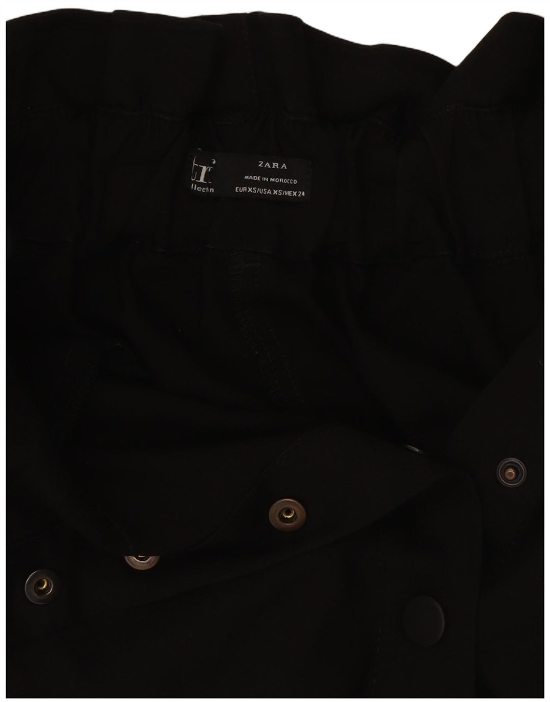 Женская мини-юбка с завышенной талией Zara XS W24, черный полиэстер