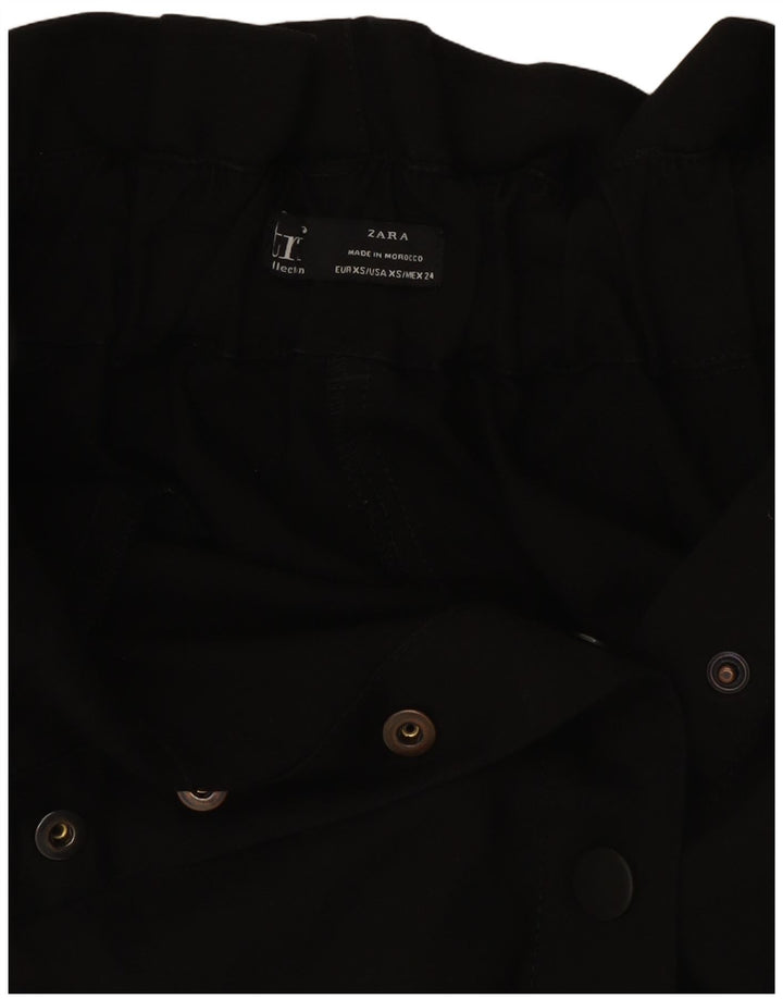 Женская мини-юбка с завышенной талией Zara XS W24, черный полиэстер