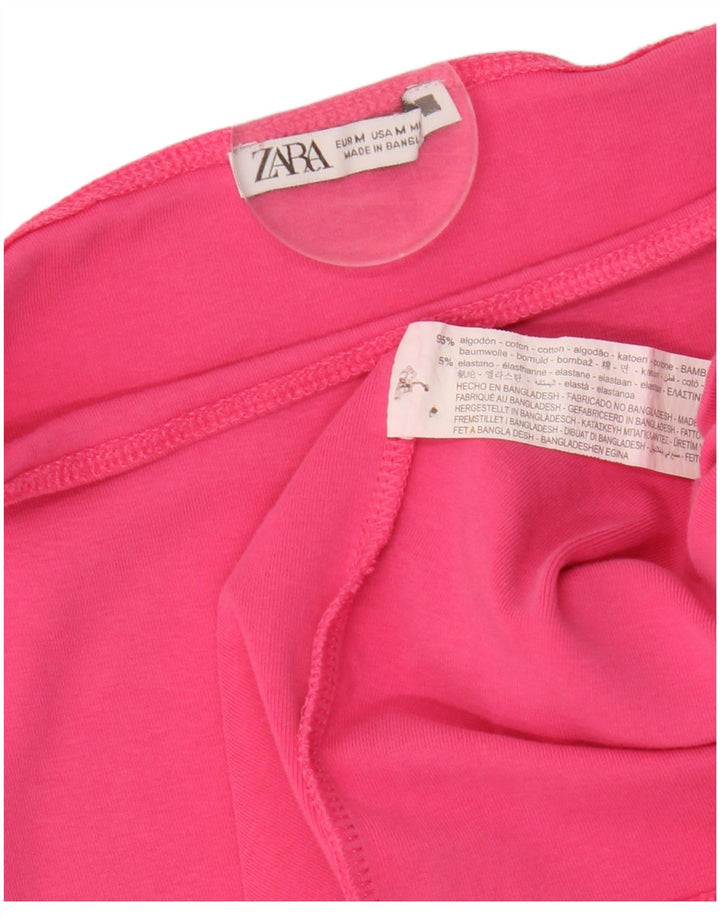 Женское платье-футляр ZARA UK 12, хлопок среднего розового цвета