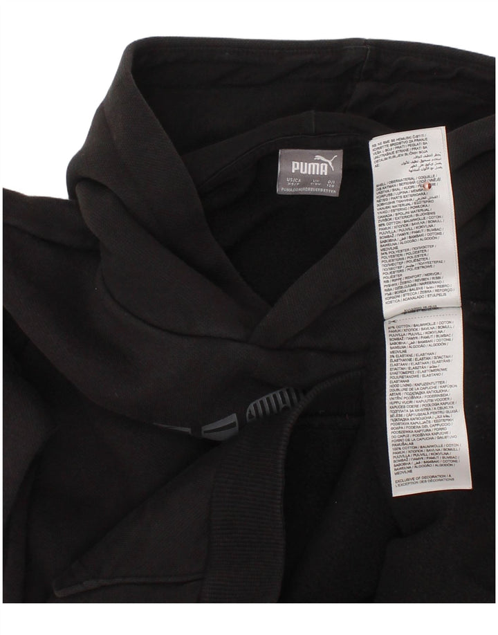 Толстовка с капюшоном PUMA для мальчиков 7-8 лет, черный хлопок