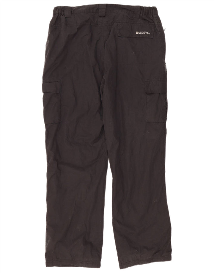MOUNTAIN WAREHOUSE Мужские прямые брюки-карго W38 L32, черный полиэстер