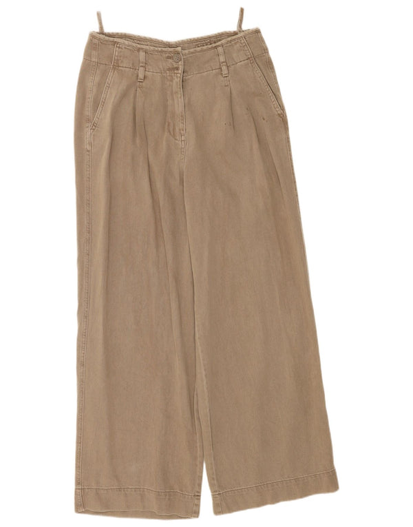 Женские широкие брюки чинос Marks & Spencer UK 12 Medium W30 L29 Бежевые
