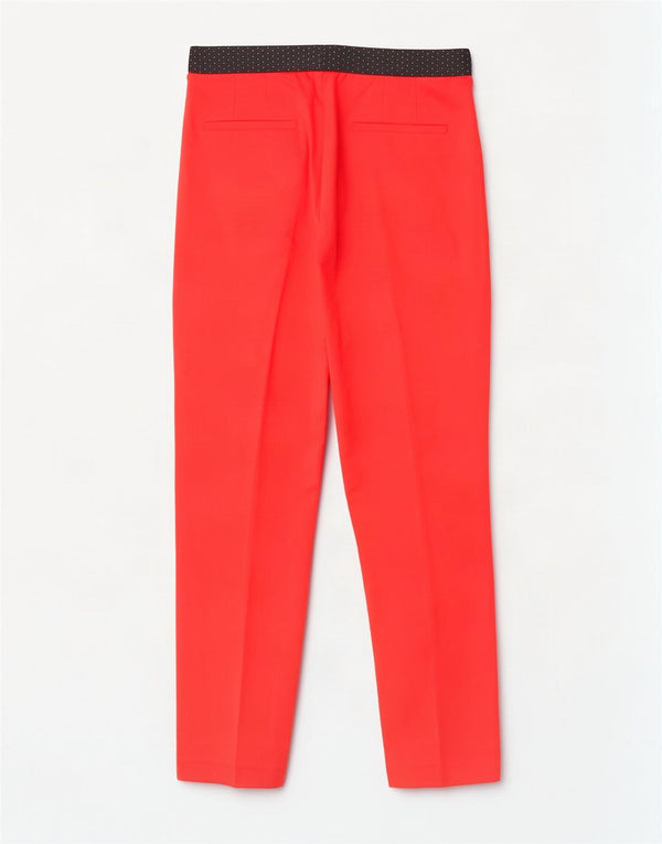 Женские узкие укороченные брюки Zara, большие, W30 L26, красные, хлопковые с цветными блоками