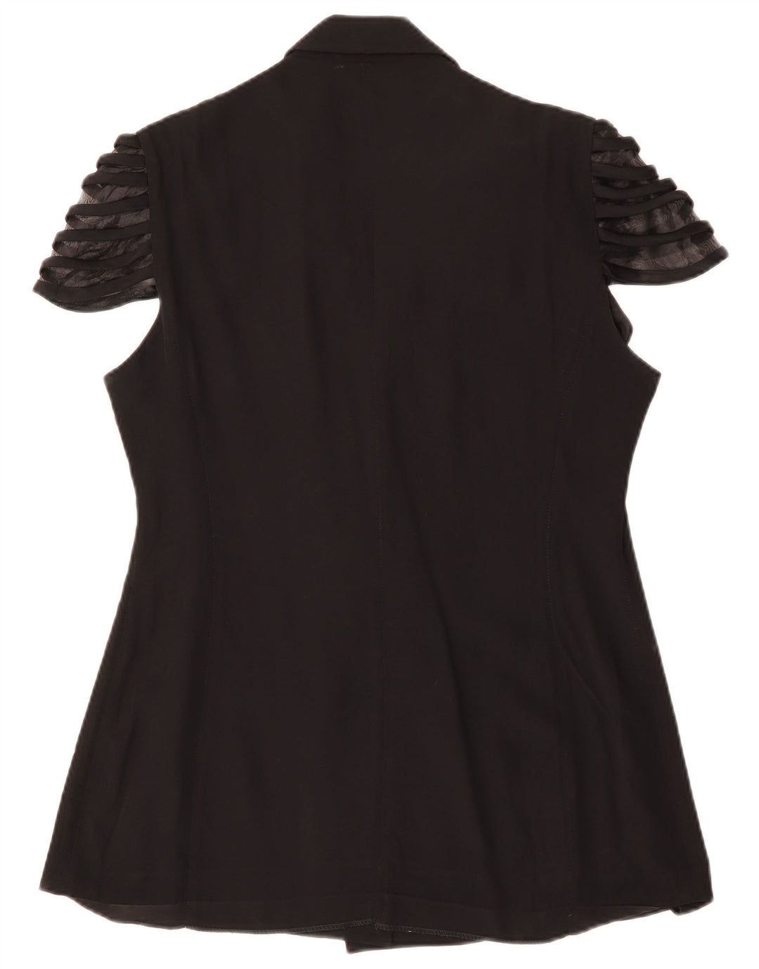 Винтажный женский пиджак с коротким рукавом и 1 пуговицей IT 48 XL, черный ацетат