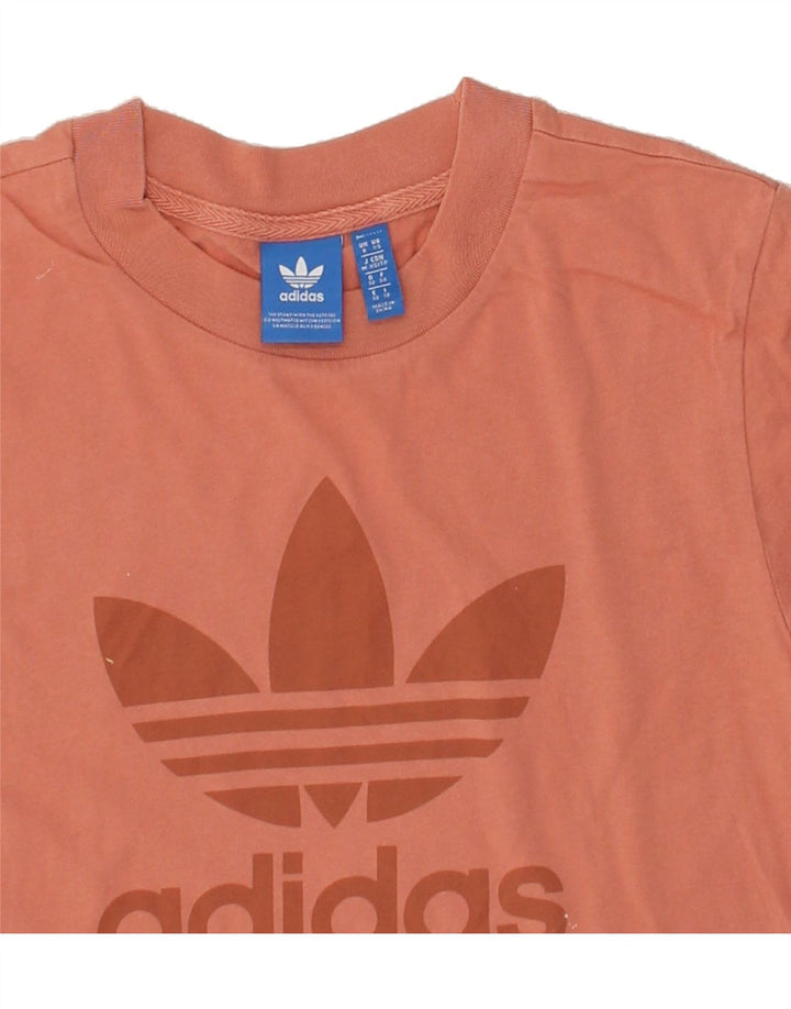 ADIDAS Womens Graphic T-Shirt Top UK 6 XS  Orange Cotton | Vintage Adidas | Thrift | Second-Hand Adidas | Used Clothing | Messina Hembry 