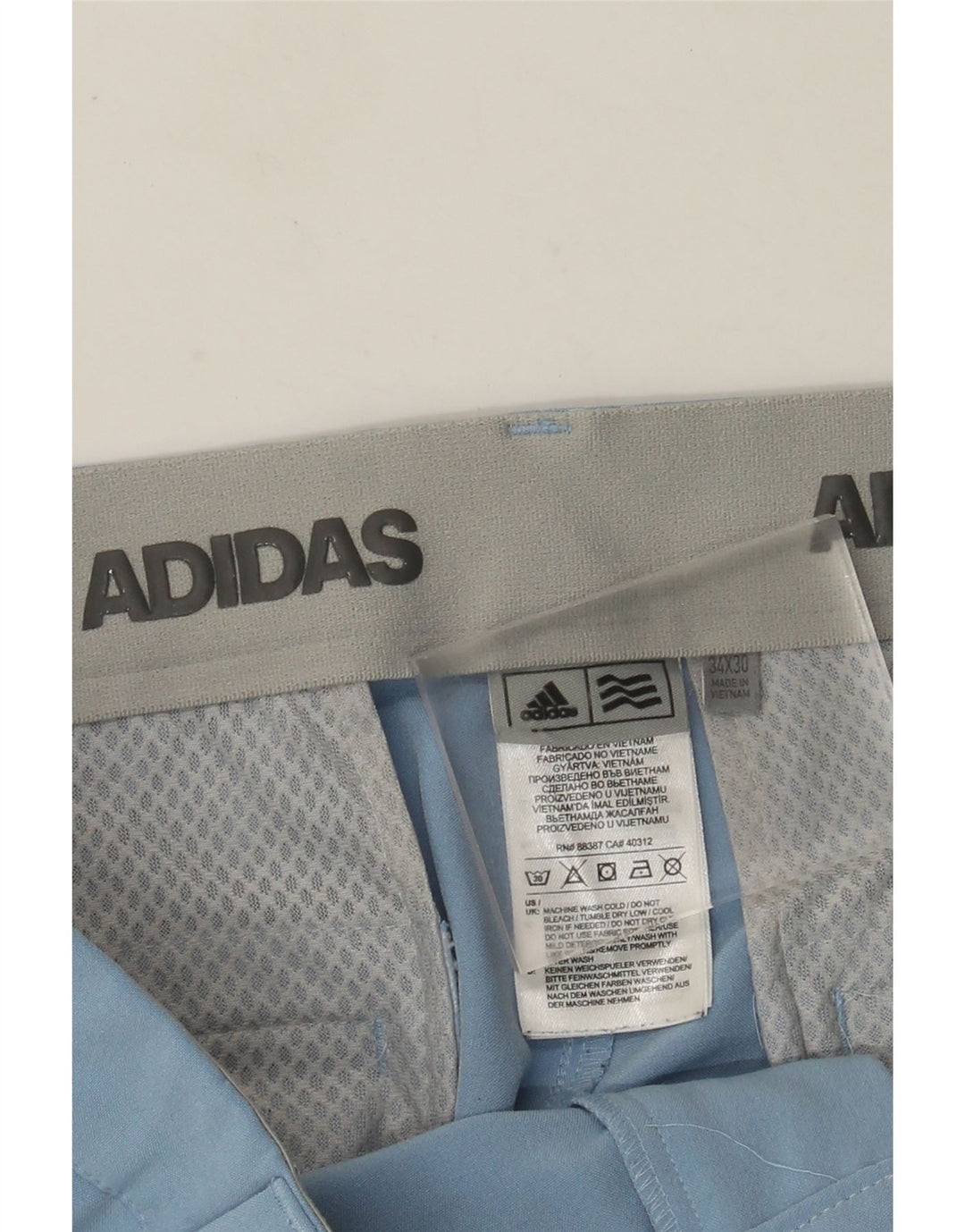 Мужские прямые повседневные брюки Adidas W34 L30 синие из полиэстера