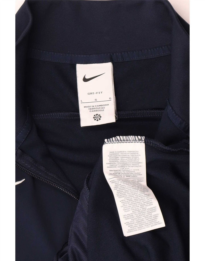 Мужская спортивная куртка Nike Dri Fit, большая темно-синяя с цветными блоками