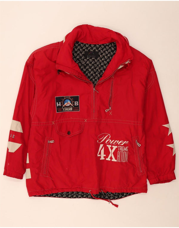 Мужской анорак с рисунком BOGNER UK 42 XL, красный полиэстер с цветными блоками