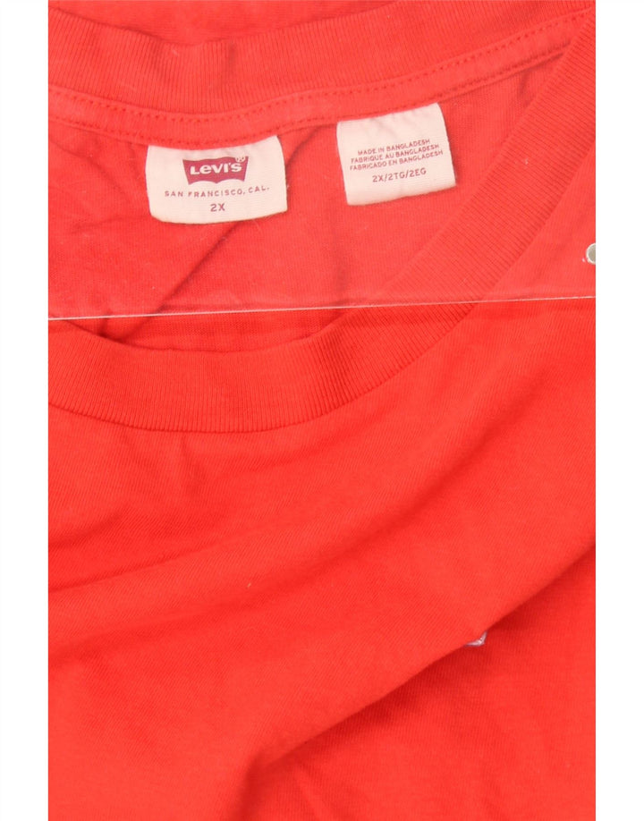 LEVI'S Mens T-Shirt Top 2XL Red Vintage Levi's and Second-Hand Levi's from Messina Hembry 