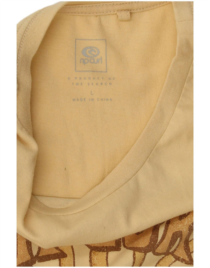 Rip Curl Mens Graphic T-Shirt Top Large Yellow Beach