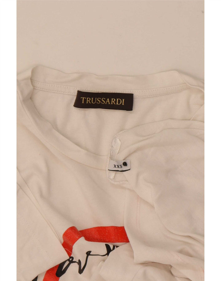 Мужская футболка с рисунком Trussardi Top 2XS Белая