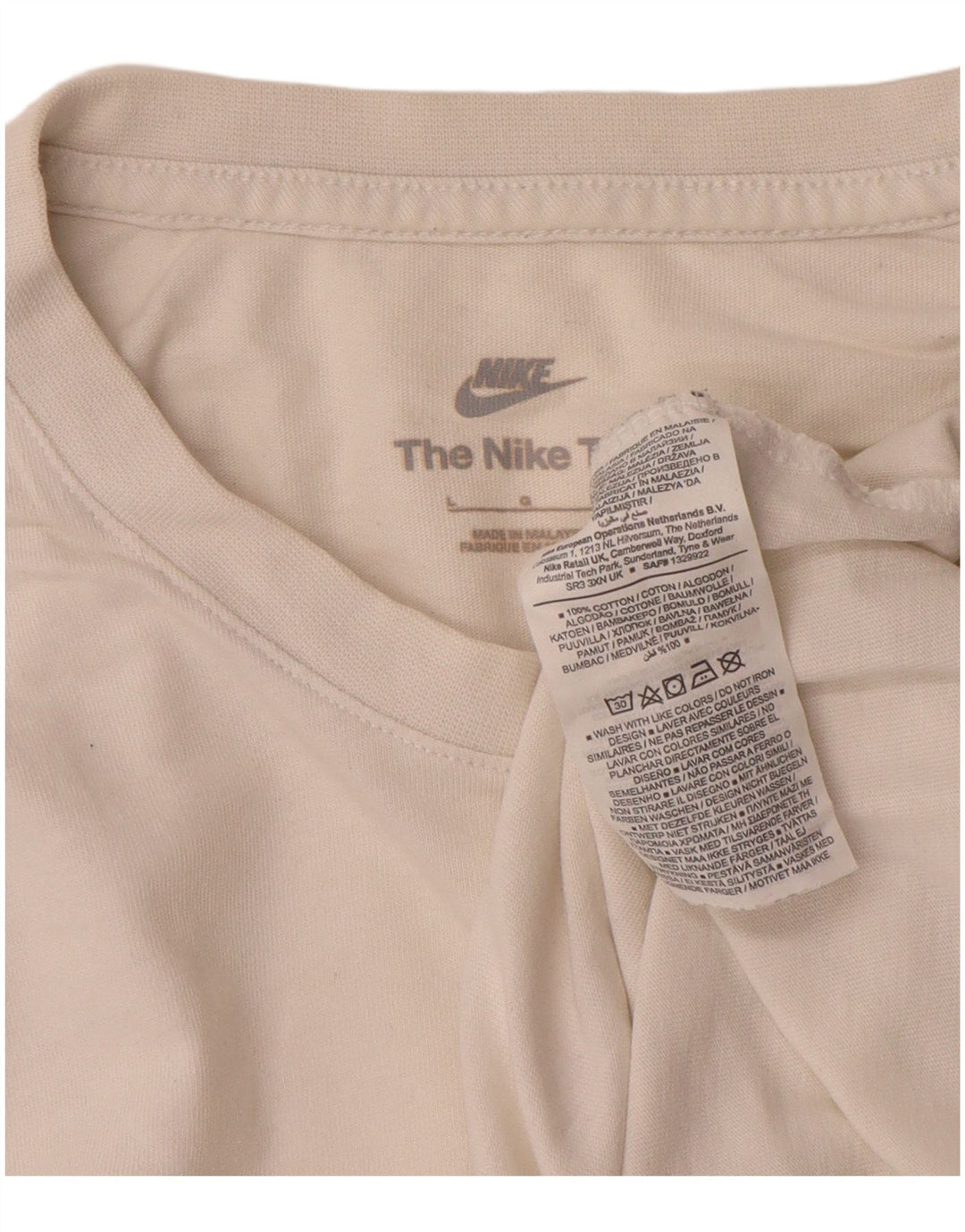 Мужская футболка Nike, большой белый хлопок