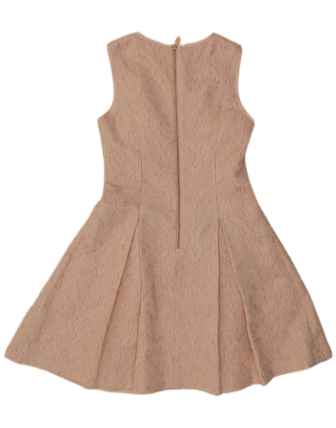 TED BAKER Womens Sleeveless A-Line Dress Size 3 Medium Beige Paisley