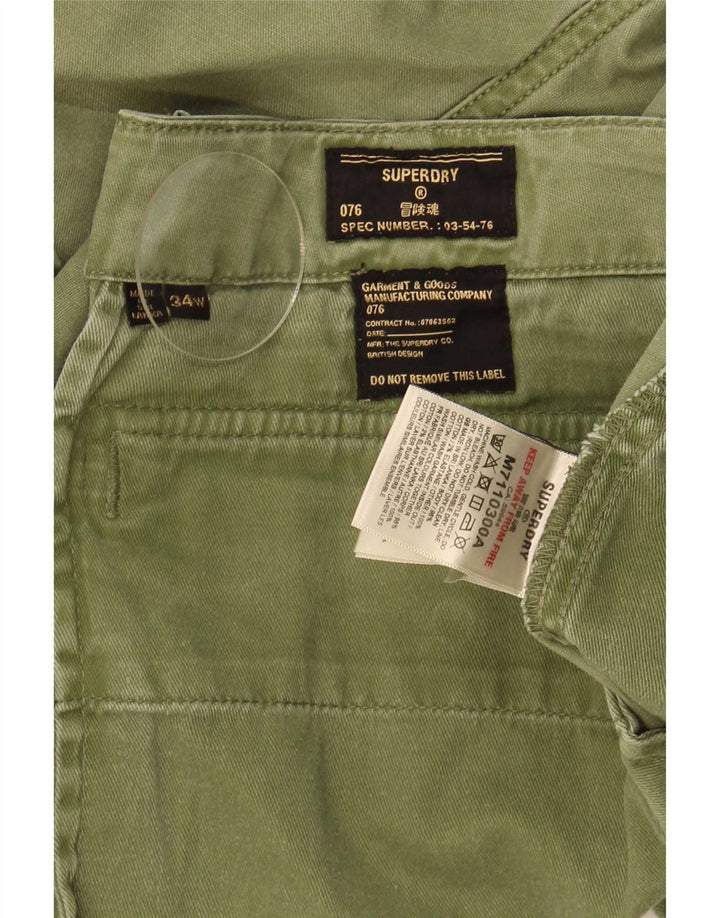 Мужские шорты-карго Superdry W34, большие зеленые, хлопок
