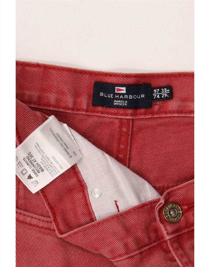 Мужские укороченные джинсы Marks & Spencer Blue Harbour W38 L24, красный хлопок