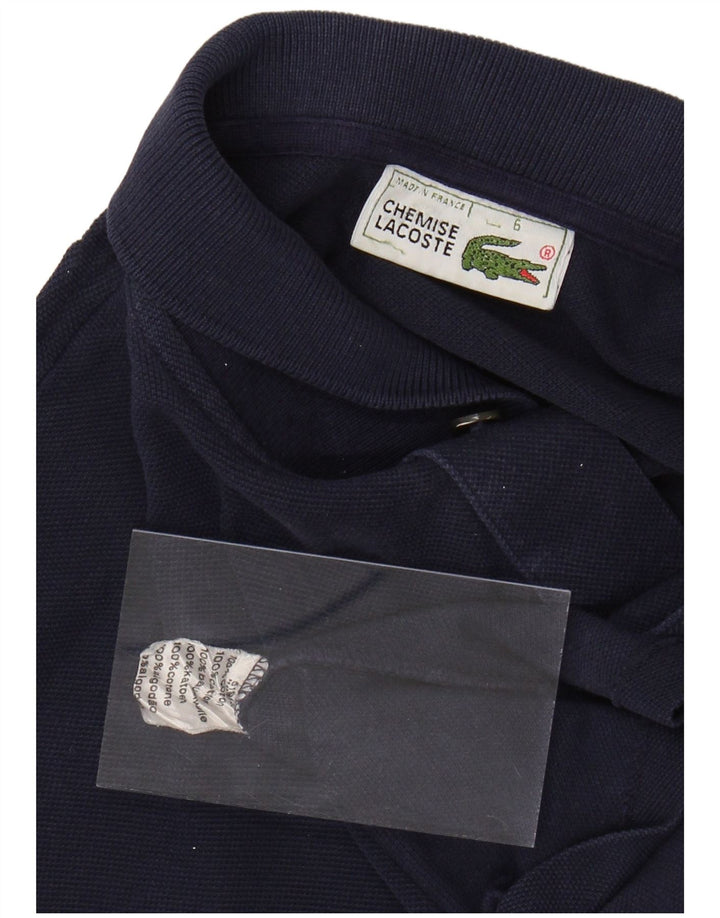 Мужская рубашка-поло LACOSTE с длинным рукавом, размер 6 XL, темно-синяя, хлопок