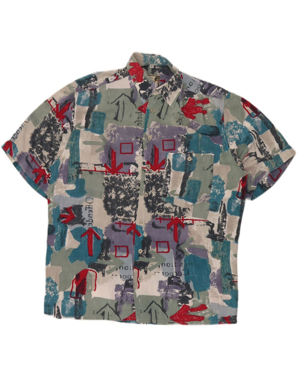 Мужская рубашка комфортного кроя VINTAGE с рисунком, размер 39/40, средняя, разноцветная