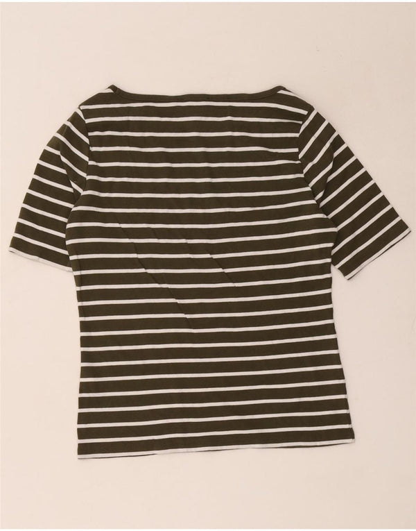 Женская футболка Tommy Hilfiger Top UK 14, большой хлопок в полоску цвета хаки