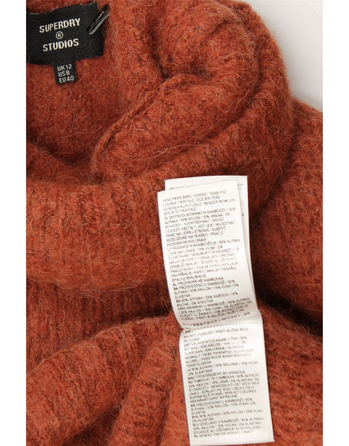 SUPERDRY Женский укороченный джемпер с воротником-стойкой UK 12 Средний Коричневый