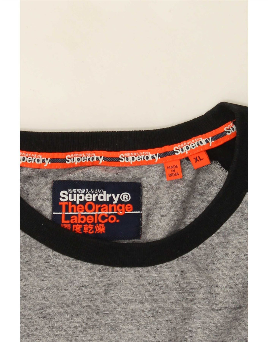 Мужской топ Superdry с длинным рукавом XL, цветной блок, серый