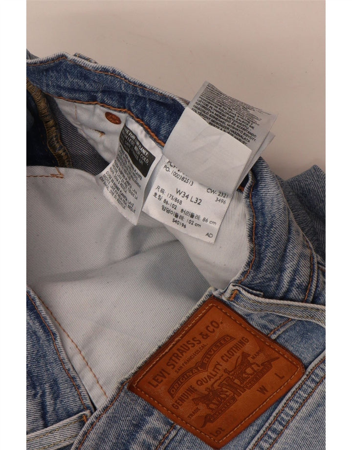 Мужские прямые джинсы LEVI'S 501 W34 L32 синие, хлопок