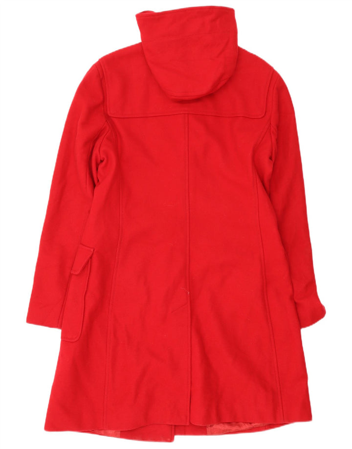 Женский дафлкот с капюшоном Benetton IT 46, большой, красный, шерсть