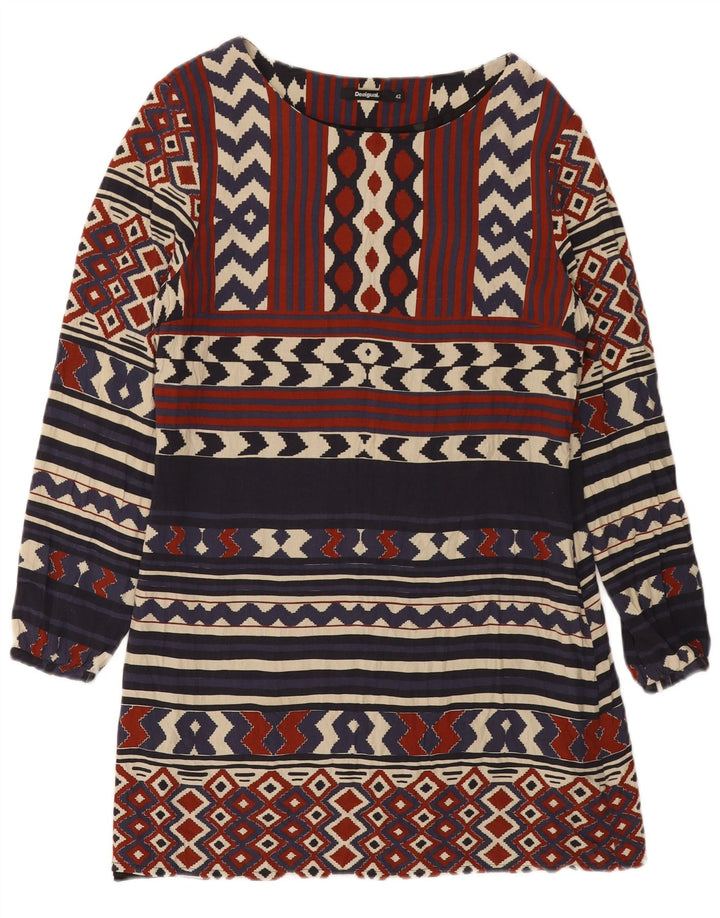 DESIGUAL Женское платье А-силуэта EU 42, большое разноцветное с геометрическим рисунком