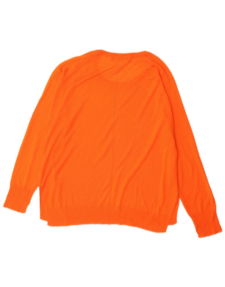 ZARA Womens Crew Neck Jumper Sweater UK 16 Large Orange