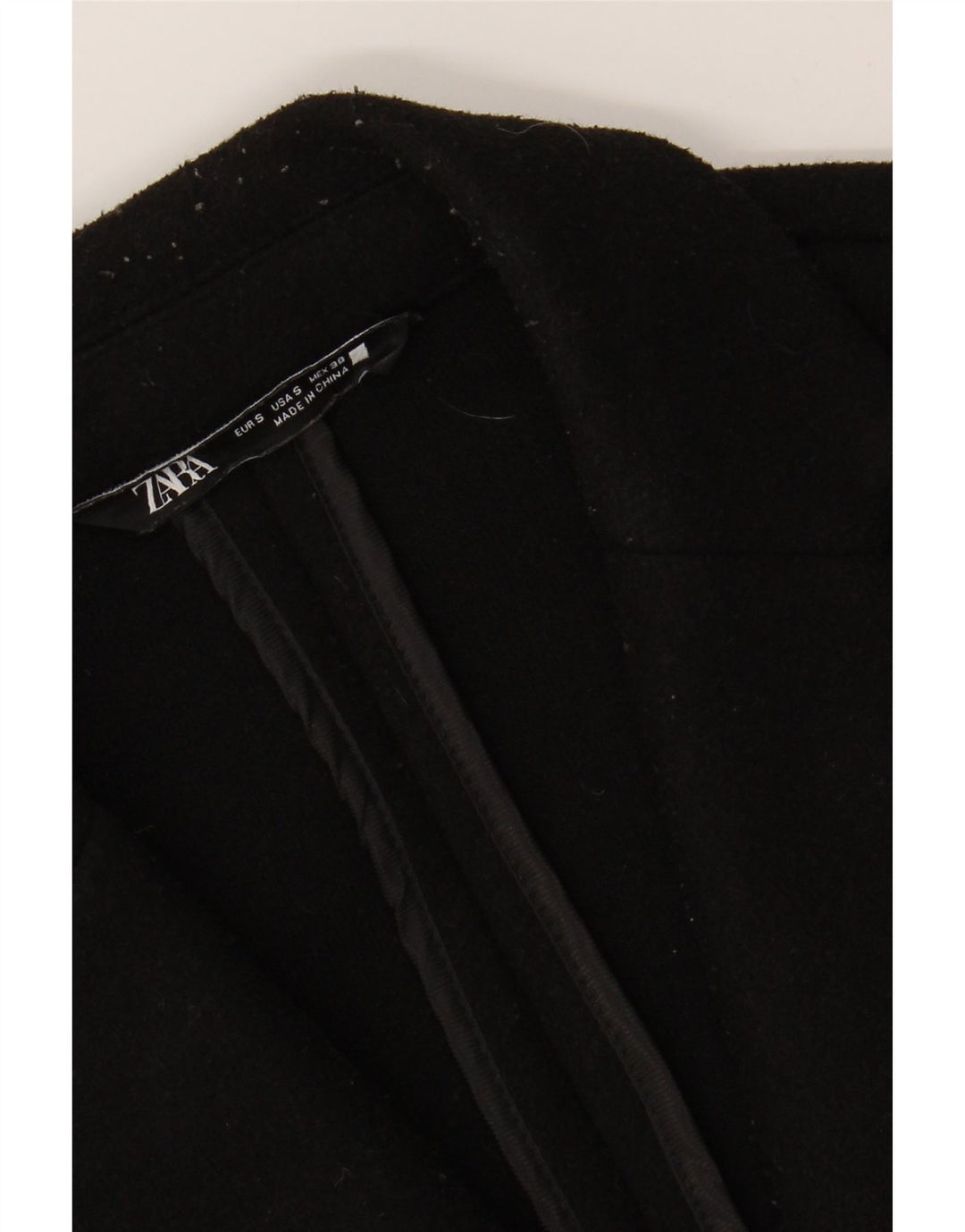 Мужское пальто ZARA UK 36, маленькое черное, полиэстер