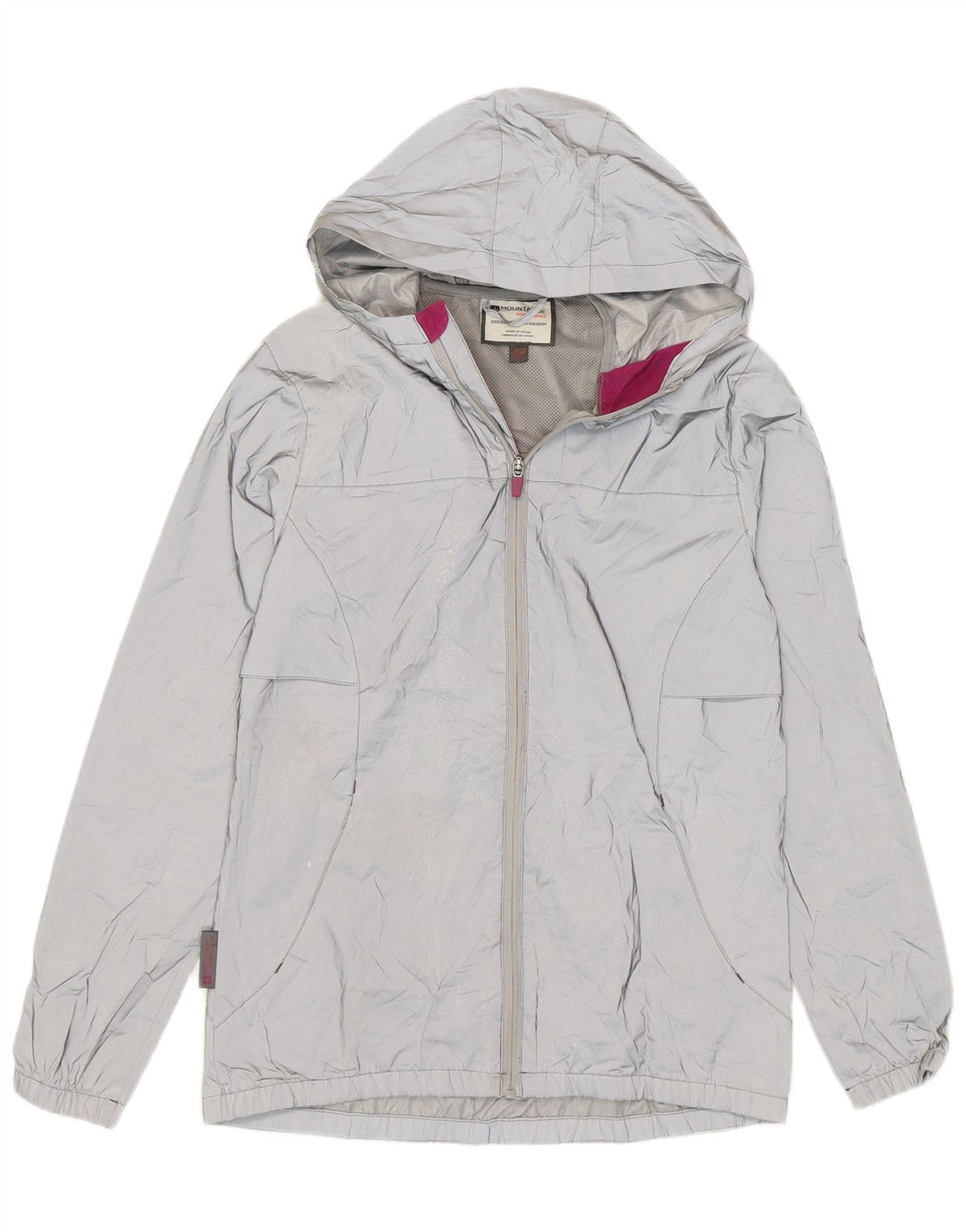 Женская дождевик с капюшоном Mountain Warehouse UK 12, средний серый полиэстер
