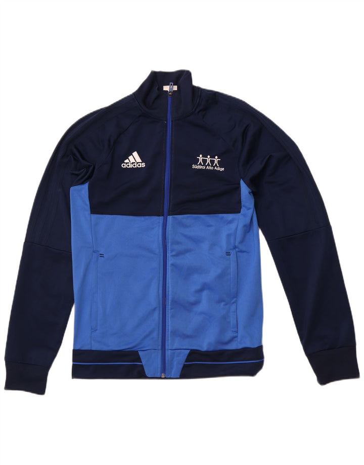 Мужской спортивный костюм ADIDAS, верхняя куртка, маленький темно-синий, полиэстер с цветными блоками