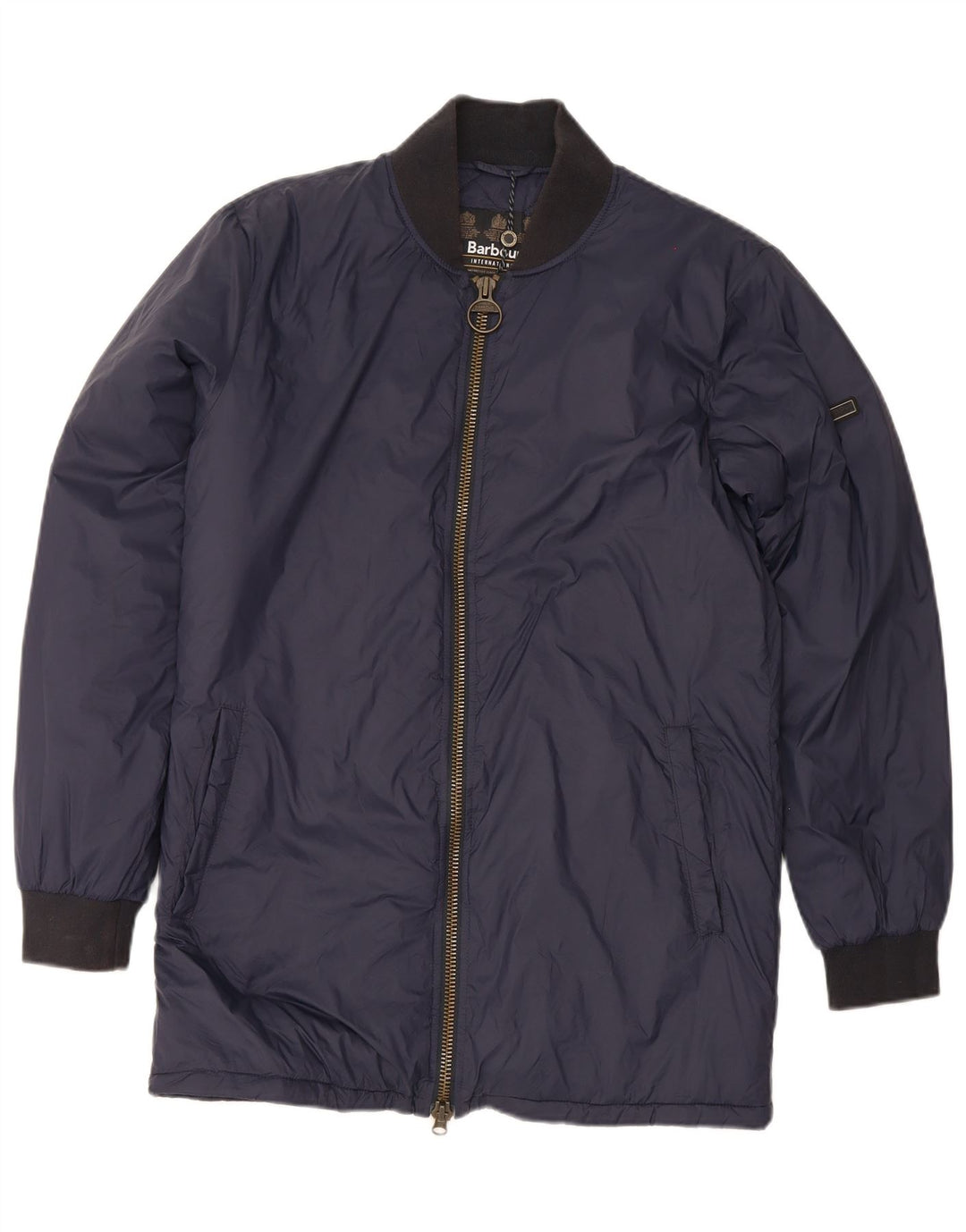 Мужская стеганая куртка Barbour UK 36, маленькая, темно-синяя, с цветными блоками, полиамид