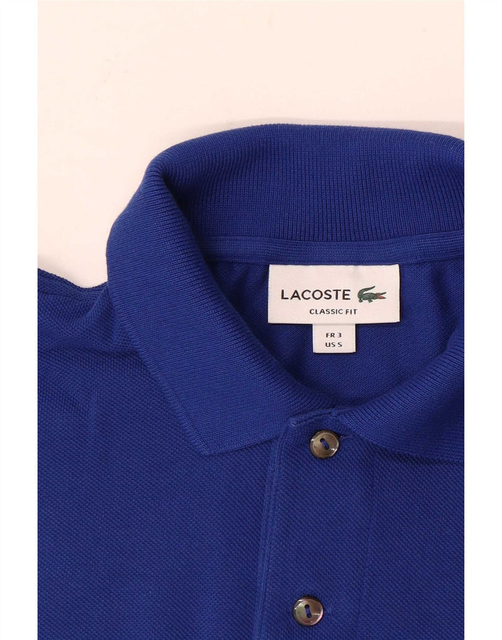 Мужская рубашка-поло классического кроя Lacoste, размер 3, маленькая, синяя