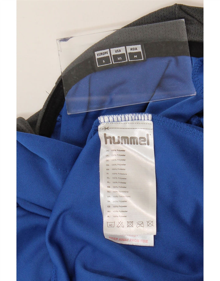 Hummel Мужской джемпер с капюшоном с рисунком, маленький синий, полиэстер