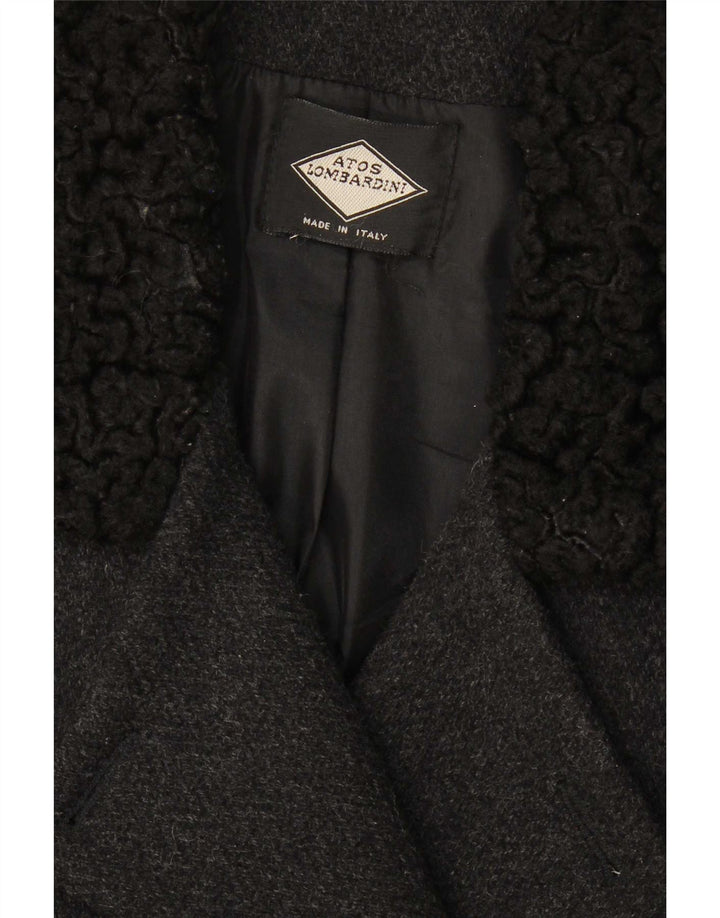 Atos Lombardini Женское двубортное пальто UK 12 Medium Black