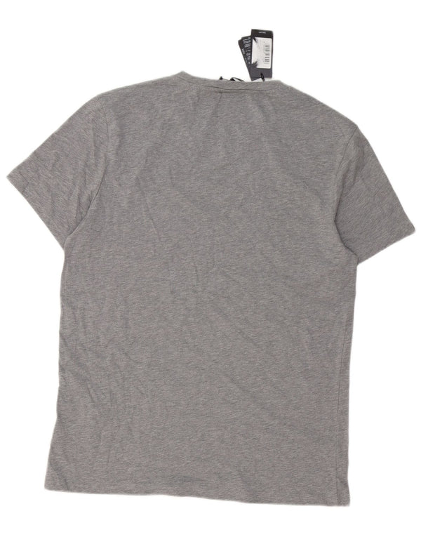 Hugo Boss Mens Graphic T-Shirt Top Large Grey Cotton