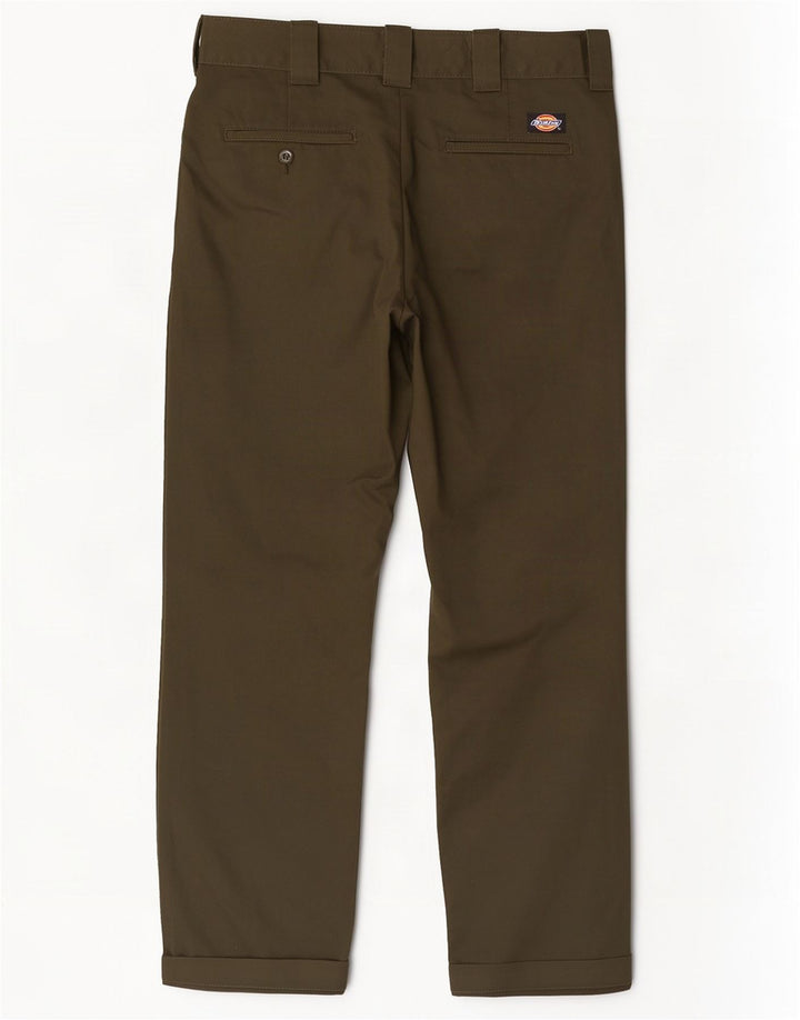 Dickies Mens Slim Straight Chino Trousers W34 L32 Khaki Polyester