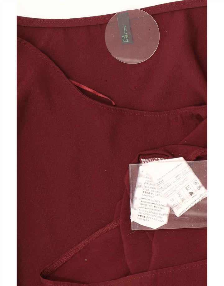 Женское платье свободного кроя Benetton UK 10, маленький бордовый полиэстер