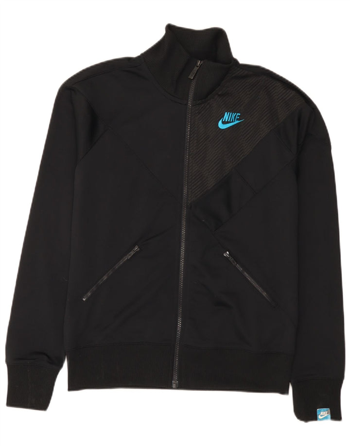 Женская спортивная куртка Nike UK 10/12, средний черный полиэстер в тонкую полоску