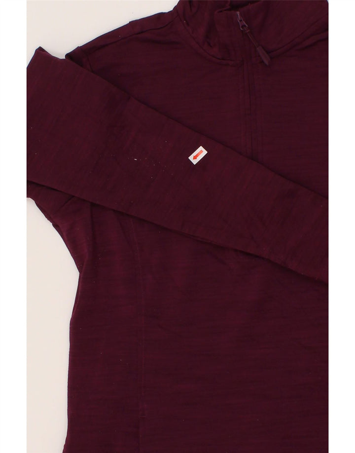EDDIE BAUER Womens Zip Neck Pullover Tracksuit Top UK 10 Small Maroon Vintage Eddie Bauer and Second-Hand Eddie Bauer from Messina Hembry 