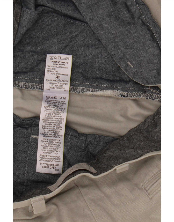 Мужские шорты чинос Marks & Spencer W36, большие серые, хлопок