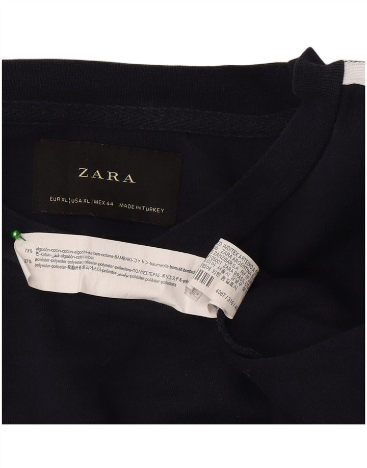 Мужской свитшот Zara XL темно-синий с цветными блоками