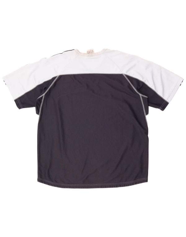 Мужская футболка Adidas Top XL синяя из полиэстера с цветными блоками