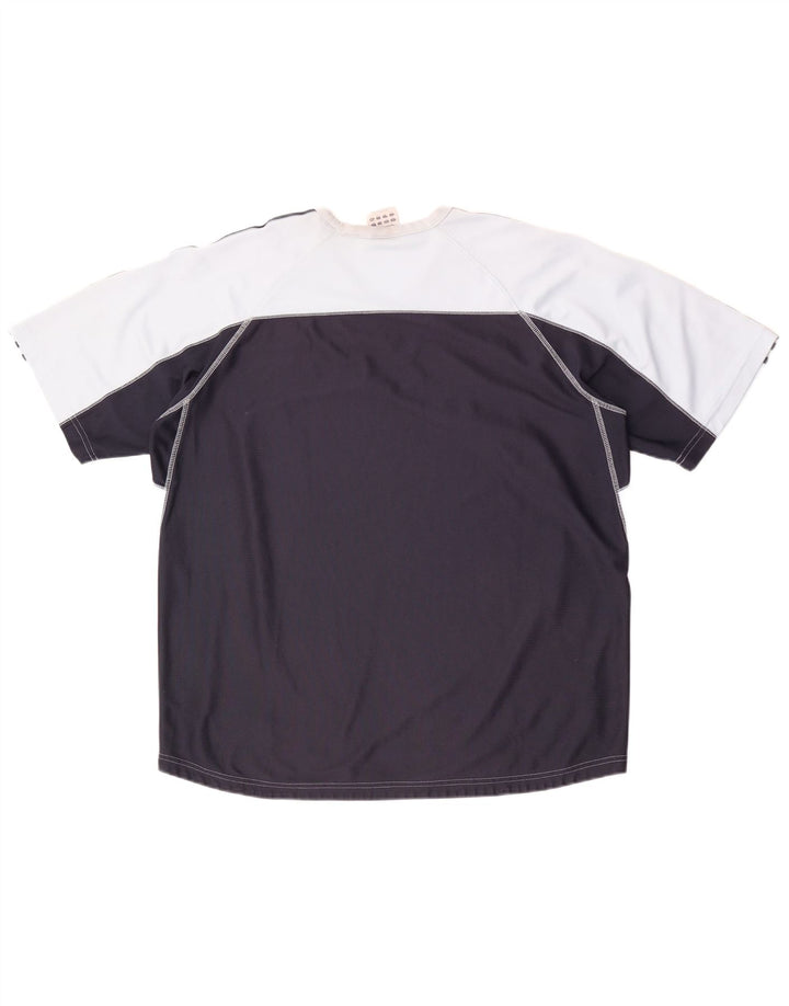 Мужская футболка Adidas Top XL синяя из полиэстера с цветными блоками